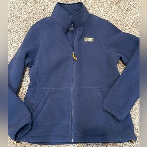 LL Bean Mountain Classic Fleece Jacket Small Navy Blue 504677 Hiking Woman’s